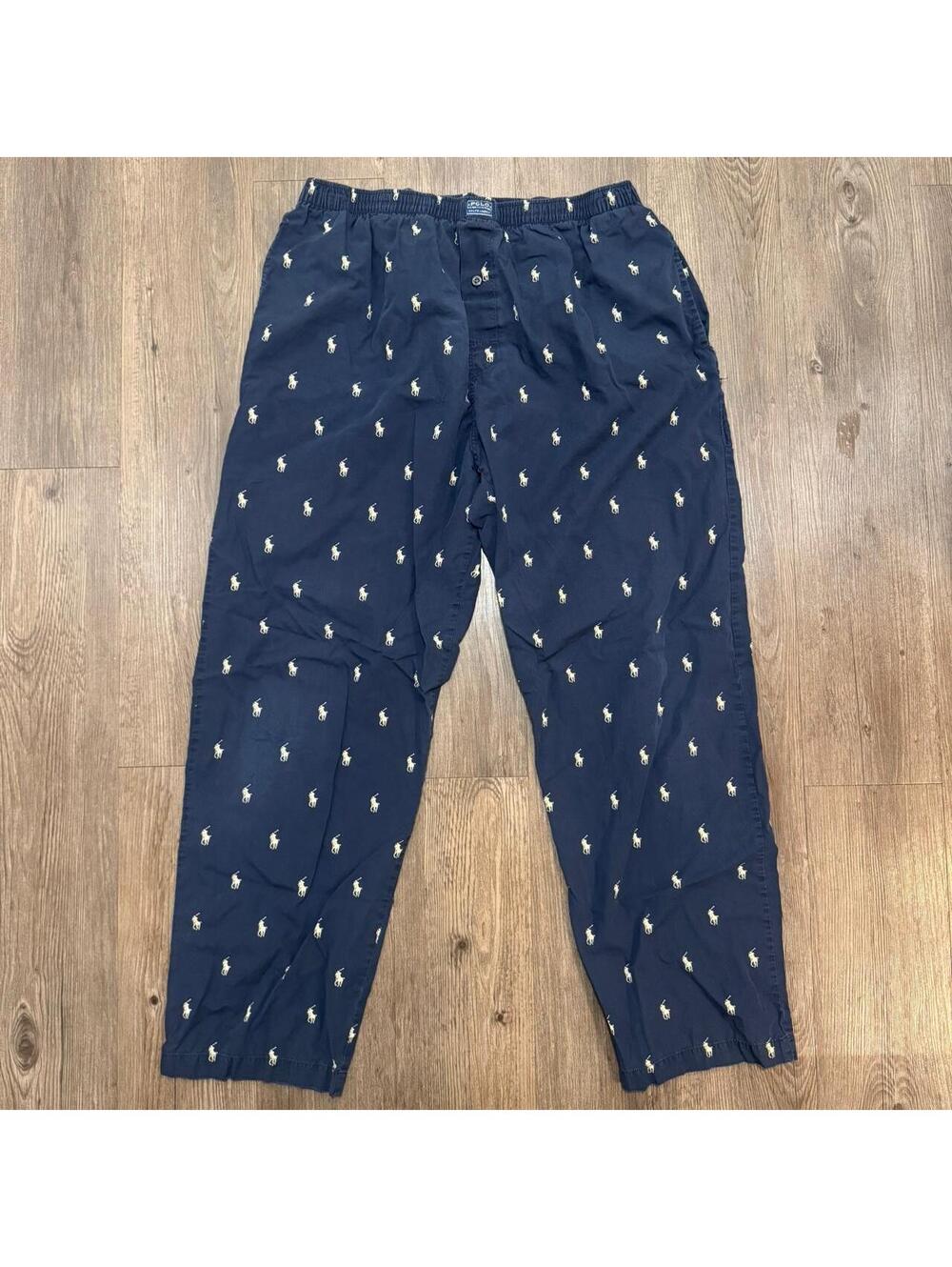 Ralph Lauren navy blue cotton pajamas #loungewear #preppy